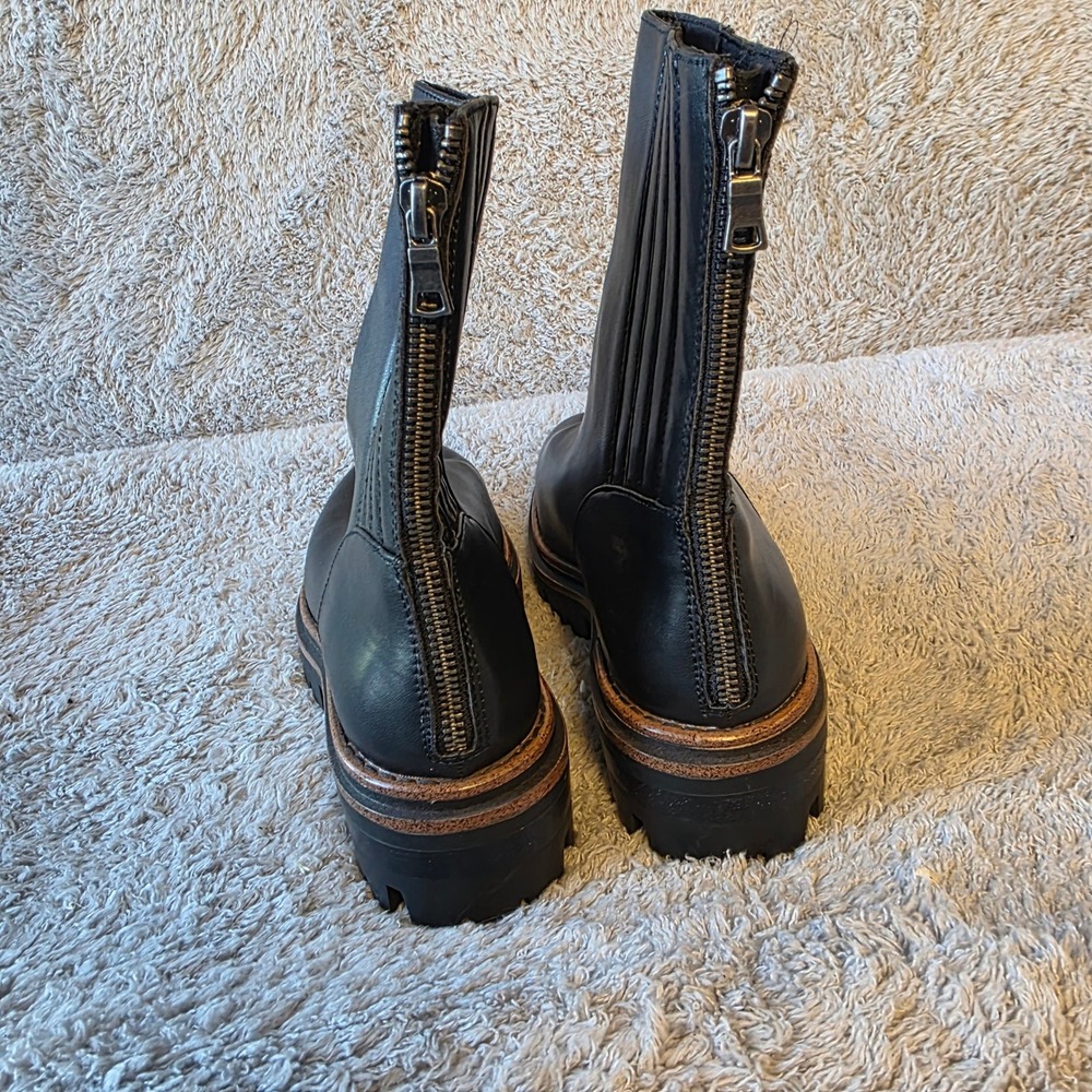 Kork-Ease Black Leather Combat Boots - Picture 7 of 10